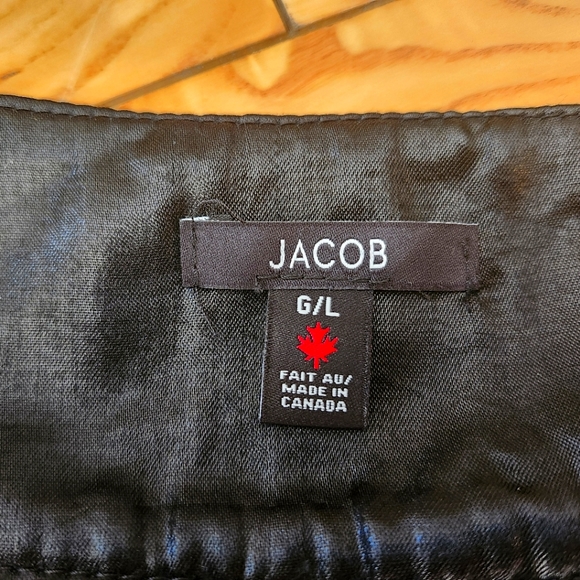 Jacob Black Satin Tiered Ruffled Mini Skirt - size L - Picture 2 of 5